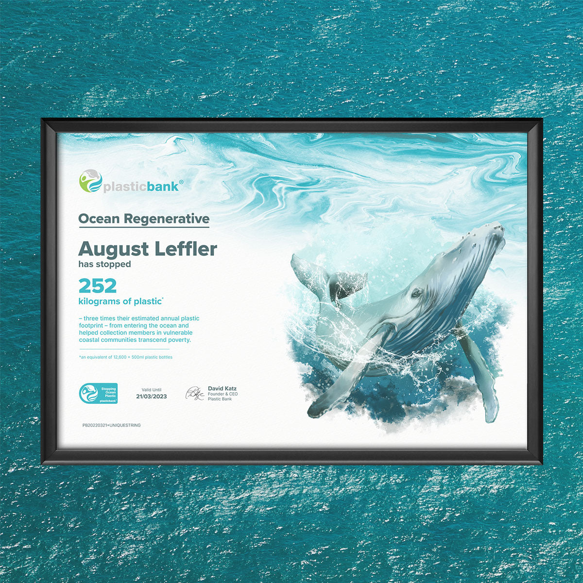 Ocean Regenerative Certificate